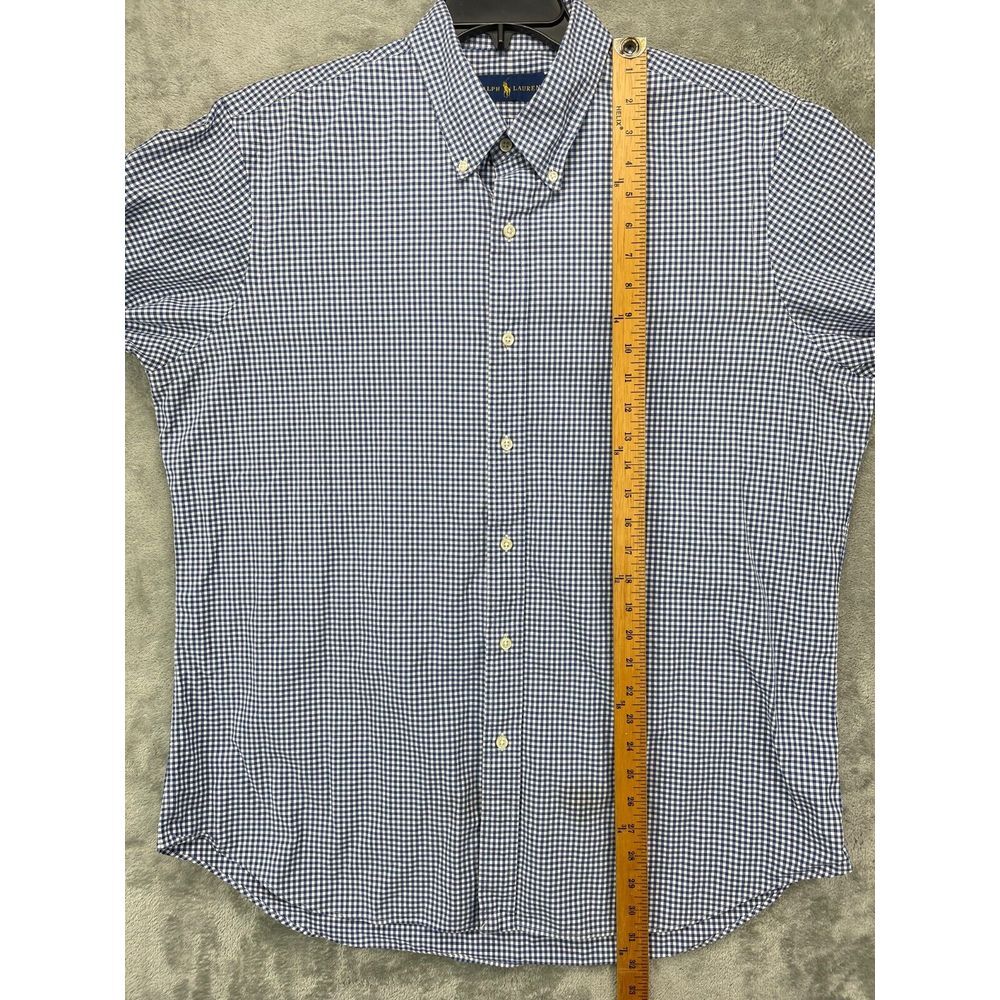 Polo Ralph Lauren Mens Shirt XL Blue Gingham Long Sleeve Button‎ Up - Picture 4 of 10